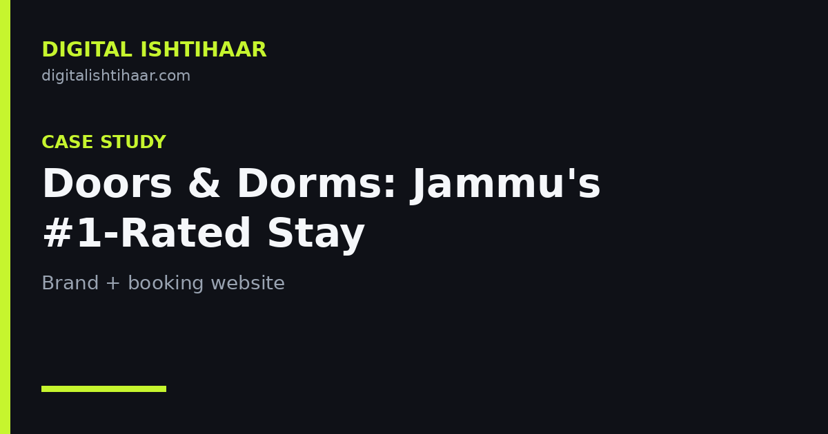 Case Study: Building Jammu's #1-Rated Stay Brand — Doors & Dorms